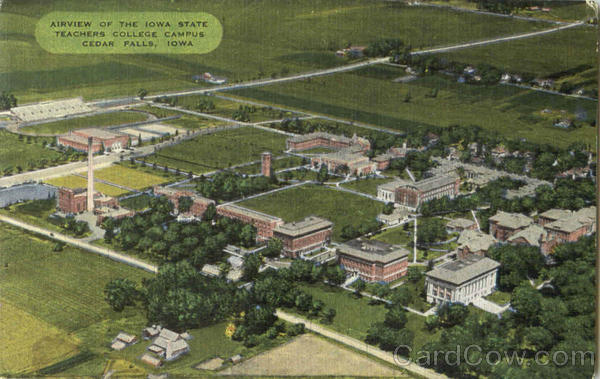 Airview Of The Iowa State Teachers College Campus Cedar Falls