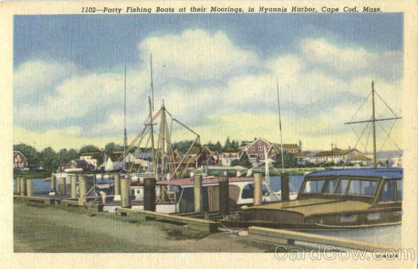 Party Fishing Boats At Their Moorings Hyannis Massachusetts