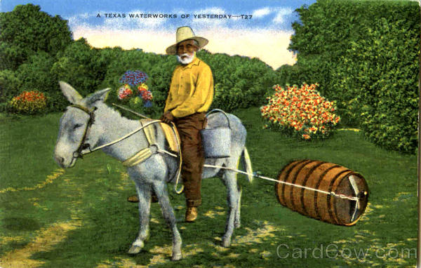 Texas Waterworks Of Yesterday Donkeys