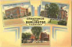 Greetings From Burlington Postcard