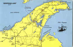 Keweenaw Land Map Postcard