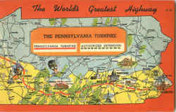 The World's Greatest Highway Turnpike, PA Postcard Postcard