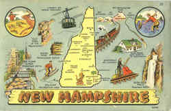 Tourist Map of New Hampshire Postcard Postcard