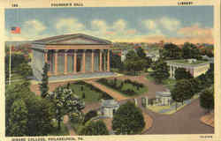 Founder's Hall Library, Girard College Postcard