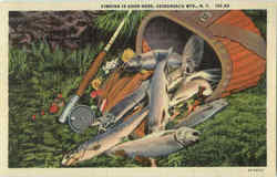 Fishing Is Good Here Adirondacks, NY Postcard Postcard