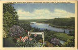 Tri-State View Showing West Virginia, Pennsylvania And Ohio Postcard