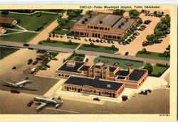 Tulsa Municipal Airport Oklahoma Postcard Postcard