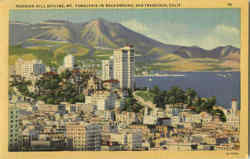 Russian Hill Skyline Mt. Tamalpais San Francisco, CA Postcard Postcard