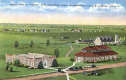 Aerial View Of Agggie Farm Building, Texas Technological College Postcard
