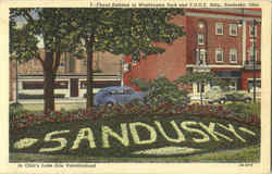 Floral Emblem In Washington Park And F.O.O.E Bldg,. Postcard