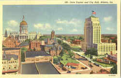 State Capitol And City Hall Postcard