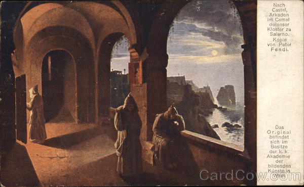Nach Castel, Arkaden im Camal dulenser Kolster zu Salerno. Italy