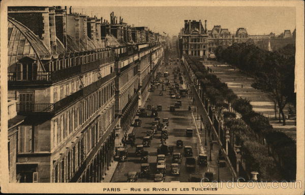 Rue de Rivoli et les Tuileries Paris France