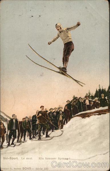 Ski-Sport. Le saut. Ein famoser Sprung ! Neuchatel Switzerland