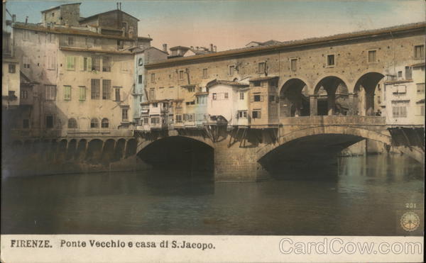 Ponte Vecchio e casa di S. Jacopo Florence Italy