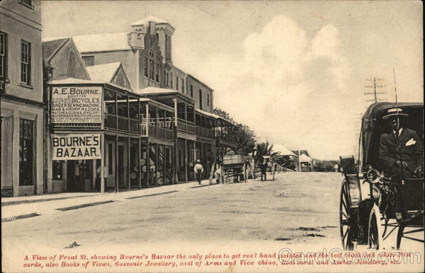 Front Street and Bourne's Bazaar Hamilton Bermuda