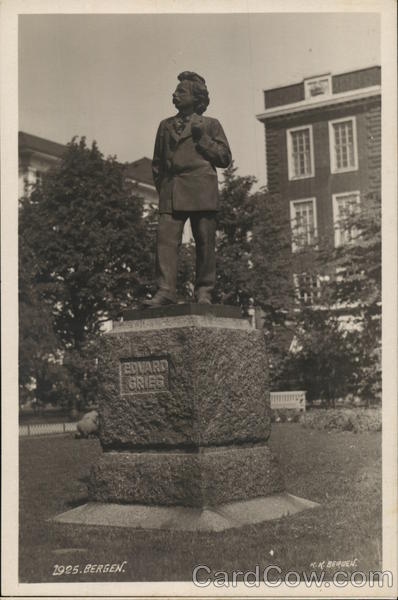 1925 Edvard Grieg Statue Bergen Norway