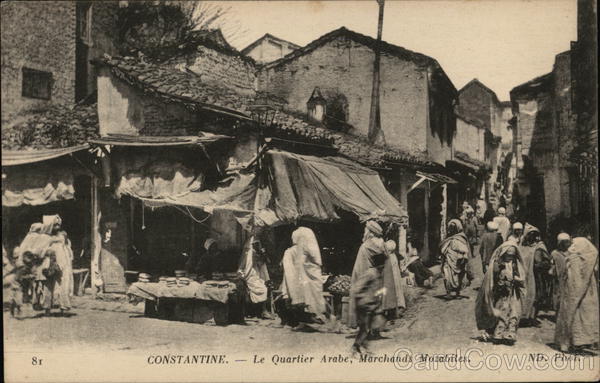 Constantine - Le quartier Arabe, Marchends Mozabiles Algeria