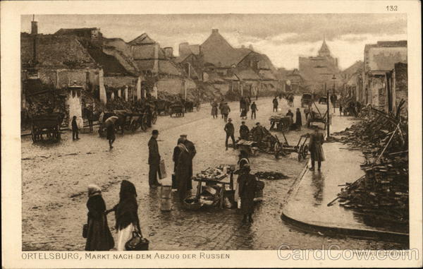Ortelsburg, Markt nach dem abzug der Russen Szczytno Poland