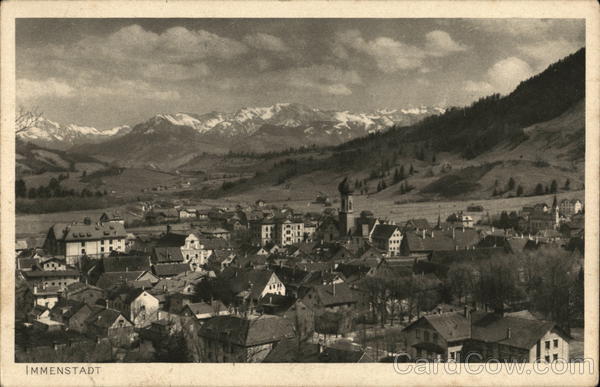 View of Town and Mountains Immenstadt Germany