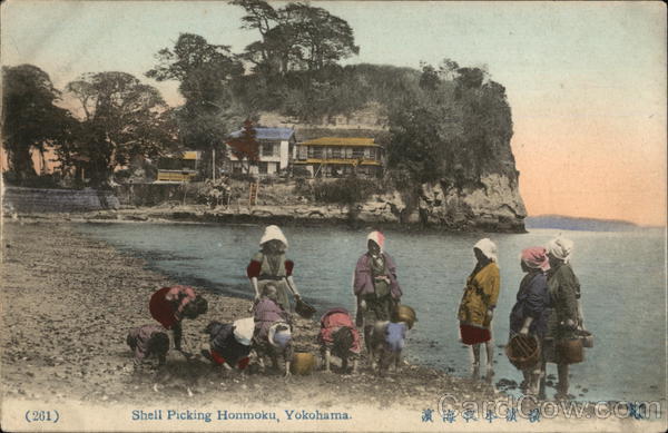 Shell picking Honmoku, Yokohama Japan
