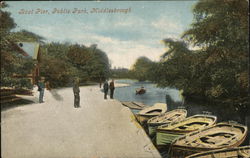Boat Pier, Public Park Middlesborough, England Postcard Postcard
