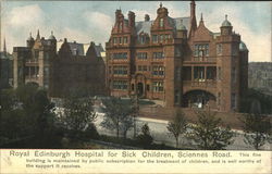 Royal Edinburgh Hospital for Sick Children Scotland Postcard Postcard