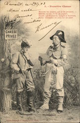 Premiere Chasse (First Hunt) France Military Postcard Postcard