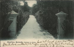 Entrance to Soncy Hamilton, Bermuda Postcard Postcard