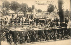Embarquement de l'Artillerie de Forteresse pour l'ILE D'AIX. Mobilisation 1914 France Postcard Postcard
