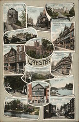 Greetings from Chester England Cheshire Postcard Postcard