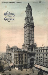 Municipal Buildings Greenock, Scotland Postcard Postcard