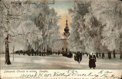 Leksands Church in Winter Sweden Postcard Postcard