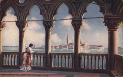 View of Lagoon from Doge's Palace Venice, Italy Postcard Postcard