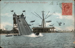 Water Chute and Maxim Flying Machine Southport, England Lancashire Postcard Postcard