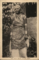 East Indian Woman, Trinidad, B.W.I. Trinidad and Tobago Caribbean Islands Postcard Postcard