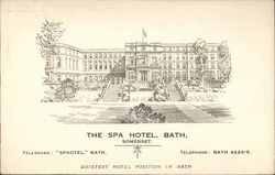 The Spa Hotel Bath, England Postcard Postcard