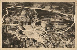 Aerial View of Vatican City Rome, Italy Postcard Postcard