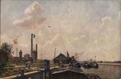 Luitpoldhafen mit Zellstoff-Fabrik in Regensburg Luitpoldhafen mit Zellstoff-Fabrik in Regensburg