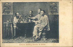 Chinese drinking Samshu at dinner China Asian Postcard Postcard