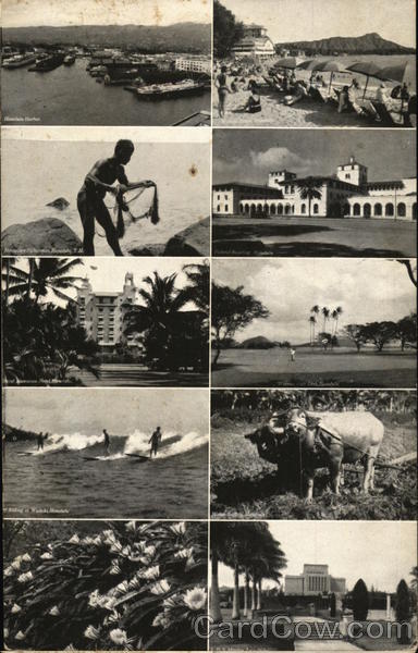 Stamp Views from Honolulu Hawaii