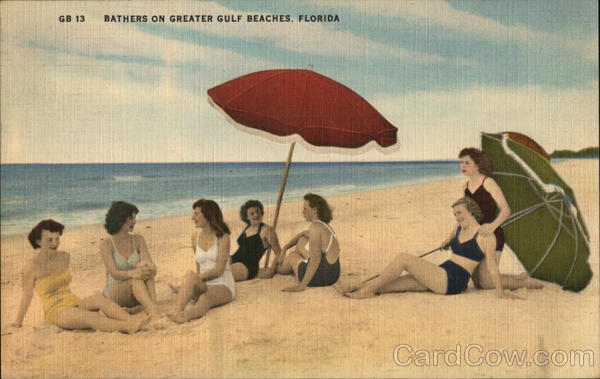 Bathers on Greater Gulf Beaches, Florida