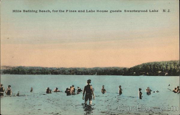 Hills Bathing Beach for Pines and Lake House Guests Swartswood Lake New Jersey