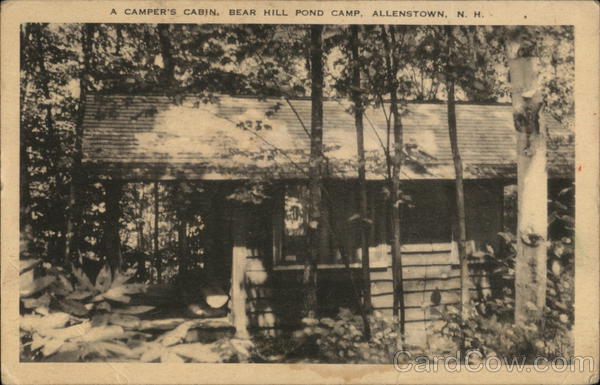 A Camper's Cabin, Bear Hill Pond Camp Allenstown New Hampshire