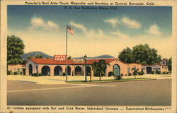 Traveler's Rest Auto Court, Magnolia and Brockton at Central Riverside, CA Postcard Postcard Postcard