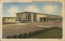 Burlington's Rail and Bus Station Iowa Postcard Postcard Postcard