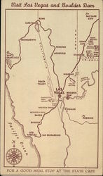 Map of Las Vegas and Boulder Dam Map of Las Vegas and Boulder Dam