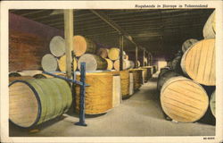 Hogsheads in Storage in Tobaccoland Postcard