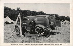 Simulated Injury - Medical Department Field Exercise Camp Grant, IL Postcard Postcard Postcard