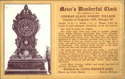 German Black Forest Village - Meier's Wonderful Clock Postcard